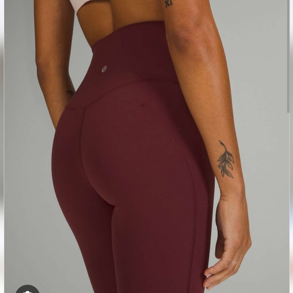 NWOT Lululemon Align Scalloped Hem High-Rise Crop 23" Red Merlot Size 12 - Picture 3 of 11